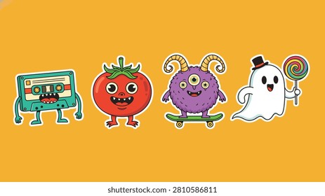 Fun cartoon characters including