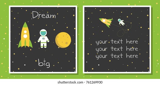 Fun cartoon galaxy card design