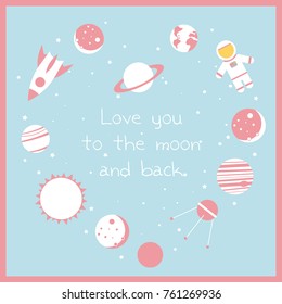 Fun cartoon galaxy card design