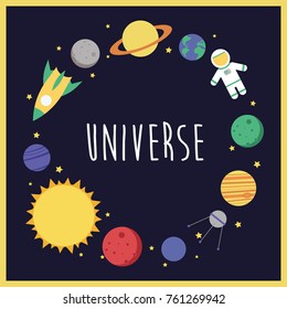 Fun cartoon galaxy card design