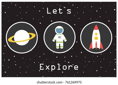 Fun cartoon galaxy card design