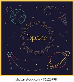 Fun cartoon galaxy card design