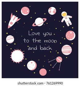 Fun cartoon galaxy card design