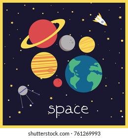 Fun cartoon galaxy card design