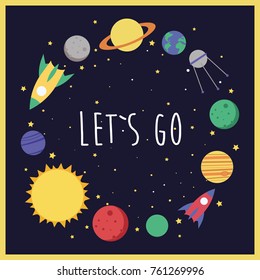 Fun cartoon galaxy card design
