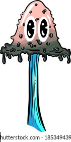 Ilustración de vectores de personajes de toadstool de hongos de dibujos animados divertidos