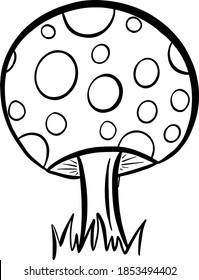 Fun Cartoon Mushroom Toadstool Character Vector Illustration