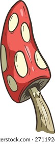 Fun Cartoon Mushroom Toadstool Character Vector Illustration