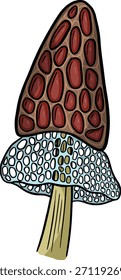 Fun Cartoon Mushroom Toadstool Character Vector Illustration