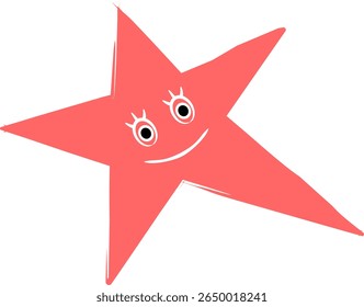 Fun Cartoon Star Character Illustration With Cute Facial Expression Design