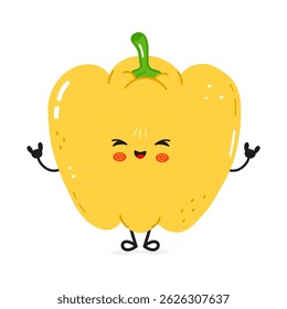 A fun, cartoon style illustration features a smiling Yellow Pepper with a cheerful expression.