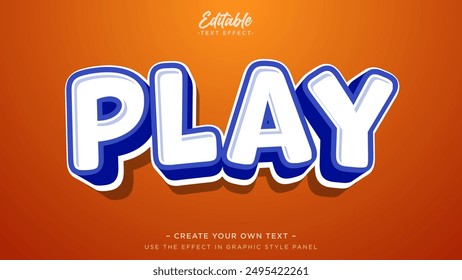 Fun cartoon text banner headline banner. Blue editable text effect