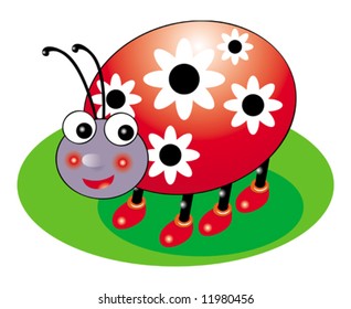 Fun cartoon vector ladybug