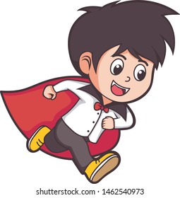 fun cartoon young boy dracule running