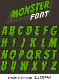 A fun cartoony graphic styled Vector Font - Monster Font...Perfect for your next event. Perhaps a halloween party, zombie sale or just anything you want.....Each letter is grouped so it only takes a