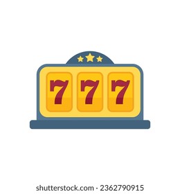 Icono de casino divertido vector plano. Juego de giro. Máquina de Jackpot aislada