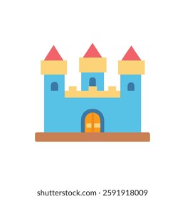 Fun castle icon tailored for children's illustrations.