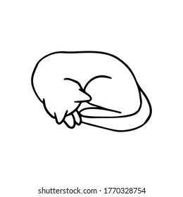 Fun cat doodle icon isolated 