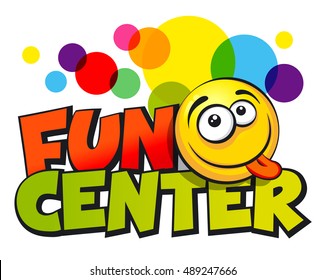 FUN CENTER inscription. Vector illustration
