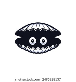 fun character of clam line art style sketch classic vintage design illustration