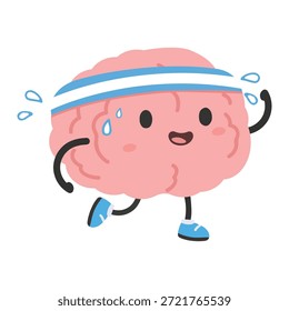 A fun character representing mental wellness through active movement showing motivation energy healthy habits education fitness concept and positive lifestyle message