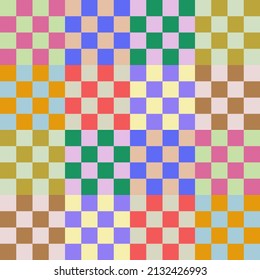 A fun checkered chess board game background textile pattern.
