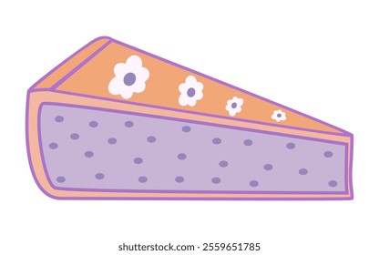 Fun cheese slice design featuring floral patterns and colors