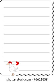 Fun chicken design note pad page