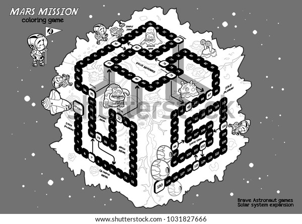 Fun Children Coloring Board Game Brave Education Stock Image