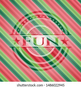 Fun christmas colors emblem. Vector Illustration. Detailed.