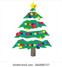 vector de ilustración de árbol de navidad divertida