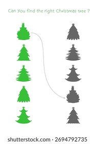 Divertida hoja de cálculo de Navidades en estilo plano. Juego educativo festivo para niños e imprimibles de vacaciones.