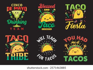 

Fun Cinco de Mayo Taco Themed T Shirt Designs