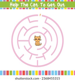 Fun Circular Maze Puzzle for Kids' Educational worksheet