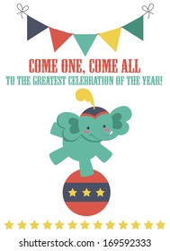 fun circus card design. vector illustration