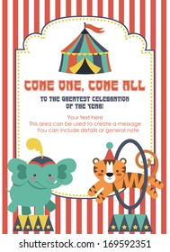 fun circus card design. vector illustration