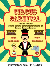 fun circus card. vector illustration