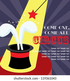 fun circus card. vector illustration