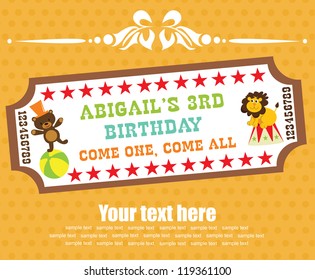 fun circus card. vector illustration