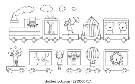 Fun circus train vector illustration
