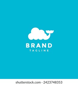 Spaß Wolken mit Whale Tails Logo Design. Wolken mit Wasserspänen und Whale Tail Logo Design.