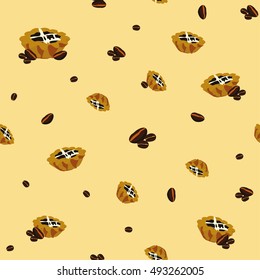Fun coffee seamless background pattern