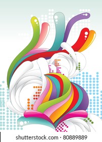 fun color abstract glossy vector