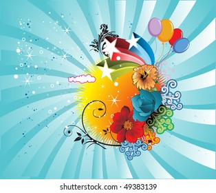 fun color vector illustration