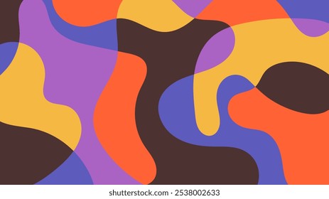 Fun colorful abstract background in doodle style. Simple playful design with hand drawn shapes.