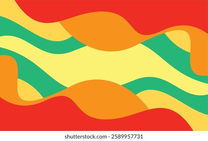 Fun colorful abstract background in doodle style. wavy full color background