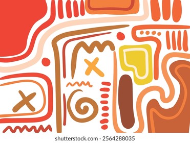 fun colorful abstract background in a scribble style. A simple, cheerful design with hand-drawn scribble shapes.



