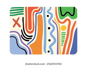 fun colorful abstract background in a scribble style. A simple, cheerful design with hand-drawn scribble shapes.



