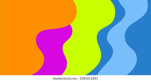 Fun colorful abstract background. Simple playful design with fluid shapes vector