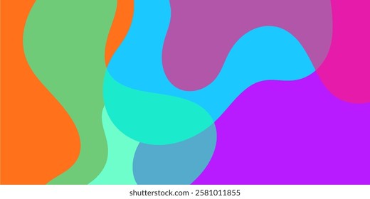 Fun colorful abstract background. Simple playful design with fluid shapes vector